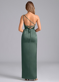Azazie Naria Jurken voor bruidsmeisjes Jurk van Stretch Satijn met Kolom One-Shoulder Zeemos image6
