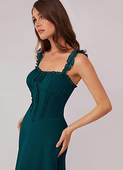 Barbie ♥ Azazie Bridesmaid Dresses Pine A-Line Sweetheart Neckline Chiffon Dress image5