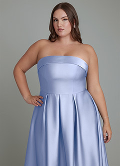 Azazie Lucienne Vestidos de damas de honor Vestido Hielo de Satén Elástico de Línea A Convertible con Palabra de honor image13