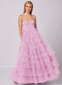 Barbie ♥ Azazie Bridesmaid Dresses Candy Pink A-Line Sweetheart Neckline Tulle Dress image4