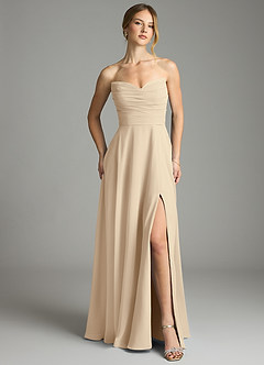 Azazie Ayla Abiti da Damigella Abito A-Line in Chiffon Scollo a Cuore Champagne image5