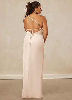 Christian Siriano Bridal for Azazie 1003 Brautjungfernkleider Etui One-Shoulder Chiffon Kleid Alabaster Weiß image15
