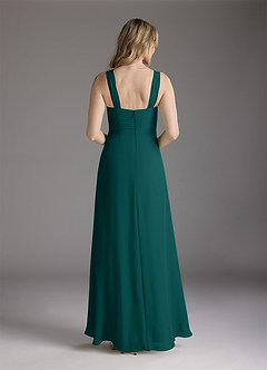 Azazie Weisz Mother of the Bride Dresses Peacock A-Line Square Neckline Pleated Chiffon Dress image6