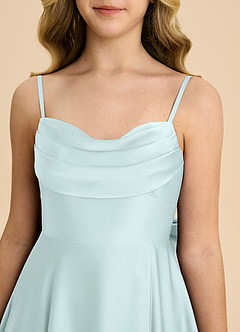 Azazie Bear Junior Sea Glass A-Line Sweetheart Neckline Stretch Satin Dress image8