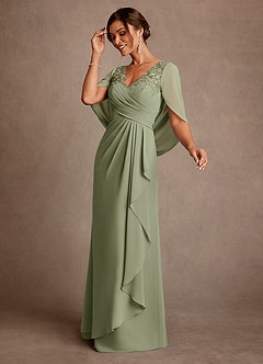 Azazie Santa Clara Kleider für die Brautmutter A-Linie Spitze Kleid Pistazie image4