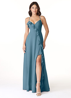 Azazie Tarni Bridesmaid Dresses Bermuda A-Line Chiffon Dress image1