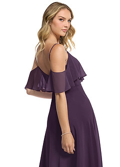 Azazie Jean Bridesmaid Dresses Plum A-Line Chiffon Convertible Dress image7