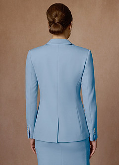 front Kennedy Sky Blue Structured Stretch Jacket and Dress Suit Set