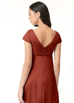 Azazie Allessia Brautjungfernkleider für Schwangere A-Linie Plissee Stretch-Satin Bodenlänge Kleid image7