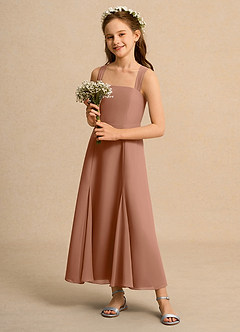 Azazie Tater Junior Formal Flower Girl Klänningar Klä A-Line i Chiffong Plisserad image6