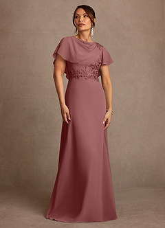 Azazie Frieda Mother of the Bride Dresses Desert Rose A-Line Applique Chiffon Dress image1