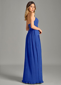 Azazie Becka Bridesmaid Dresses Royal Blue A-Line Strapless Chiffon Dress image5
