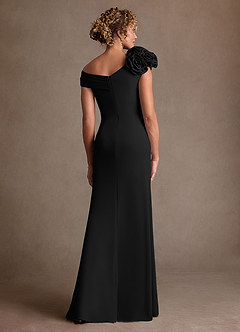 Azazie Gwynne vestidos de madre de la novia Vestido de Negro de Crepé elástico de Corte Sirena con Vestidos sin tirantes image3