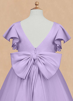 Azazie Kaeya Flower Girl Dresses Lilac A-Line Bow Tulle Dress image8