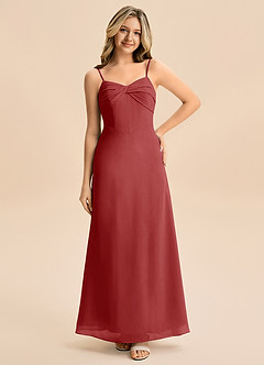 Azazie Jordyn Junior Vestido de Óxido de Gasa de Corte en A con Escote de Corazón image3