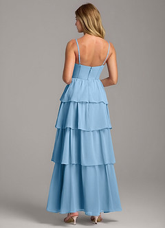 Azazie Alanna Bridesmaid Dresses Steel Blue A-Line Sweetheart Neckline Chiffon Dress image7