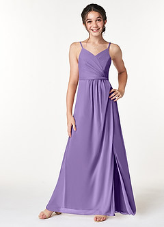 Azazie Luxy Junior Tahiti Pleated Mesh Dress image3