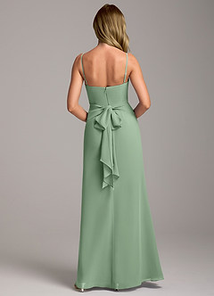 Azazie Tahlia Bridesmaid Dresses Matcha A-Line with Belt Chiffon Dress image6