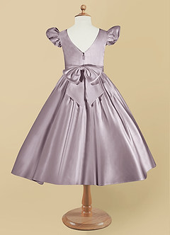 Azazie Violeta Flower Girl Dresses Dusk Ball-Gown Bow Matte Satin Dress image8
