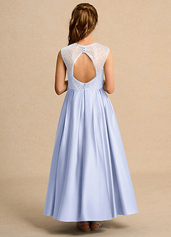 Azazie Candy Girl vestidos de niña de las flores Vestido de Lavanda de Satin Mate de Princesa con Lazo image2