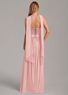Azazie Cadence Bridesmaid Dresses Powder Pink A-Line Corset Stretch Satin Convertible Dress image4