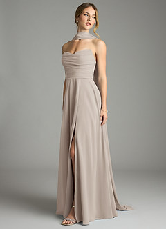 Azazie Ayla Abiti da Damigella Abito A-Line in Chiffon Scollo a Cuore Gelo image8