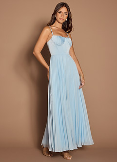 Anita Sky Blue Pleated Maxi Dress image4