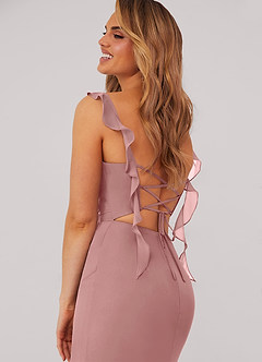 Barbie ♥ Azazie 신부 들러리 드레스 인어 쉬폰 플로어 길이 드레스 image2