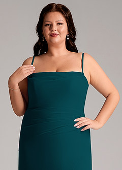 Azazie Leonis Bridesmaid Dresses Pine Sheath Strapless Chiffon Convertible Dress image15