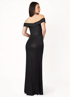 Gail Black Metallic Off Shoulder Gown image5
