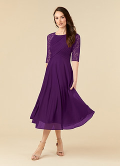 Azazie Gracelyn Kleider für die Brautmutter A-Linie Spitze Kleid Traube image8