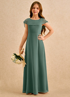 Azazie Kittie Girls Formal Flower Girl Klänningar Klänning A-Line i Chiffong image5