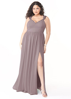 Azazie Cleobella Bridesmaid Dresses Dusk A-Line Sweetheart Lace Chiffon Dress image8