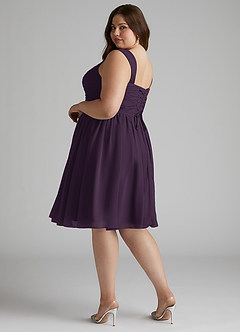 Azazie Angie Bridesmaid Dresses Plum A-Line Corset Chiffon Dress image12