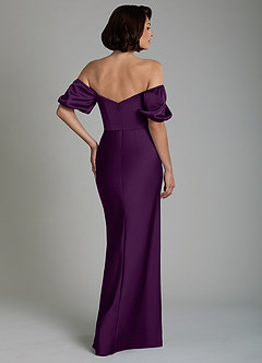Azazie Lea Bridesmaid Dresses Grape Mermaid Off the Shoulder Stretch Satin Convertible Dress image6