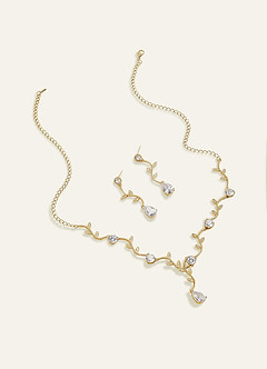 Wavy Crystal Vine Jewelry Set
