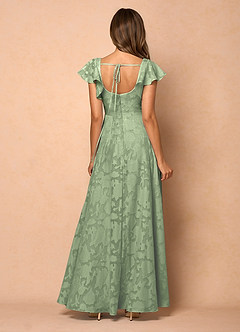 Anna Agave Green Ruffled Maxi Dress image2