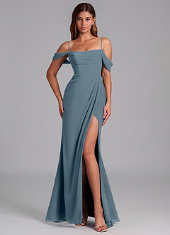 Azazie Johana Bridesmaid Dresses Twilight Mermaid Off the Shoulder Chiffon Convertible Dress image4