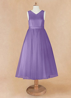 Azazie Marlee Final Sale Agave A-Line Pleated Matte Satin Dress image7