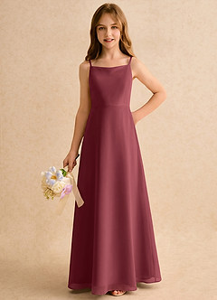 Azazie Jaella Girls Formal Flower Girl Klänningar Klänning A-linje i Chiffong Plisserad image5
