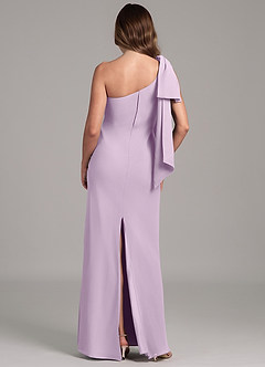 Azazie Capri Bridesmaid Dresses Frosted Lilac A-Line One Shoulder Chiffon Dress image2