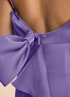 Azazie Lioren Junior Tahiti Sheath Bow Stretch Satin Dress image6