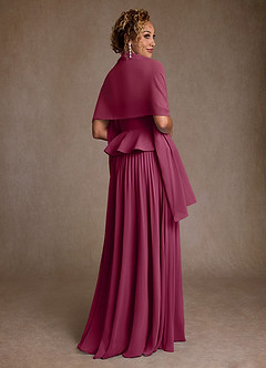 Azazie Josabeth vestidos de madre de la novia Vestido de Mora de Gasa de Corte en A con Plisado image3