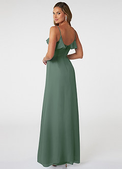 Azazie Natalia Bridesmaid Dresses Eucalyptus A-Line Chiffon Dress image4
