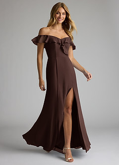 Azazie Sophie Final Sale Dusty Blue A-Line Off the Shoulder Chiffon Convertible Dress image4