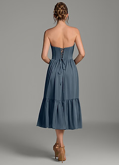 Azazie Delphina Bridesmaid Dresses Twilight A-Line Corset Stretch Satin Convertible Dress image5