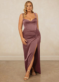 Christian Siriano Bridal for Azazie 1017 Bridesmaid Dresses Vintage Mauve Sheath Sweetheart Neckline Stretch Satin Dress image9