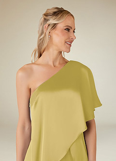 Azazie Hagretta Moeder van de bruid jurken Broekpak Jurk van Stretch Satijn Kanarie image6