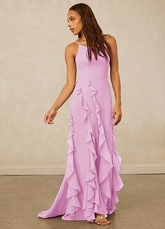 Christian Siriano Bridal for Azazie 1006 Brautjungfernkleider Meerjungfrau-Linie Gestreift Chiffon Kleid Bonbonrosa image4