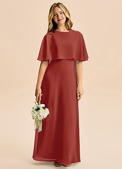 Azazie Maris Junior Vestido Terracota de Gasa de Corte en A image1